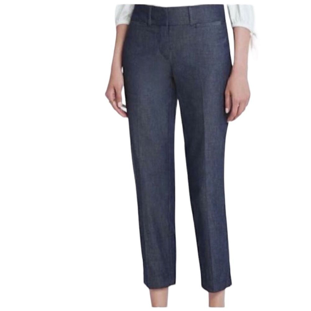Ann Taylor Factory Dark Wash Ankle Cropped Pant in Curvy Fit | SZ 6P